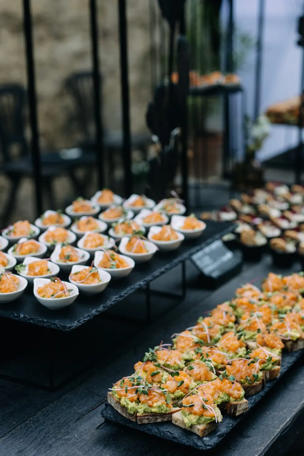 Salmon tartare canapés