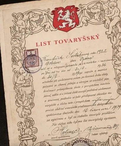 Gesellenbrief von 1939 im Metzger- und Räucherhandwerk