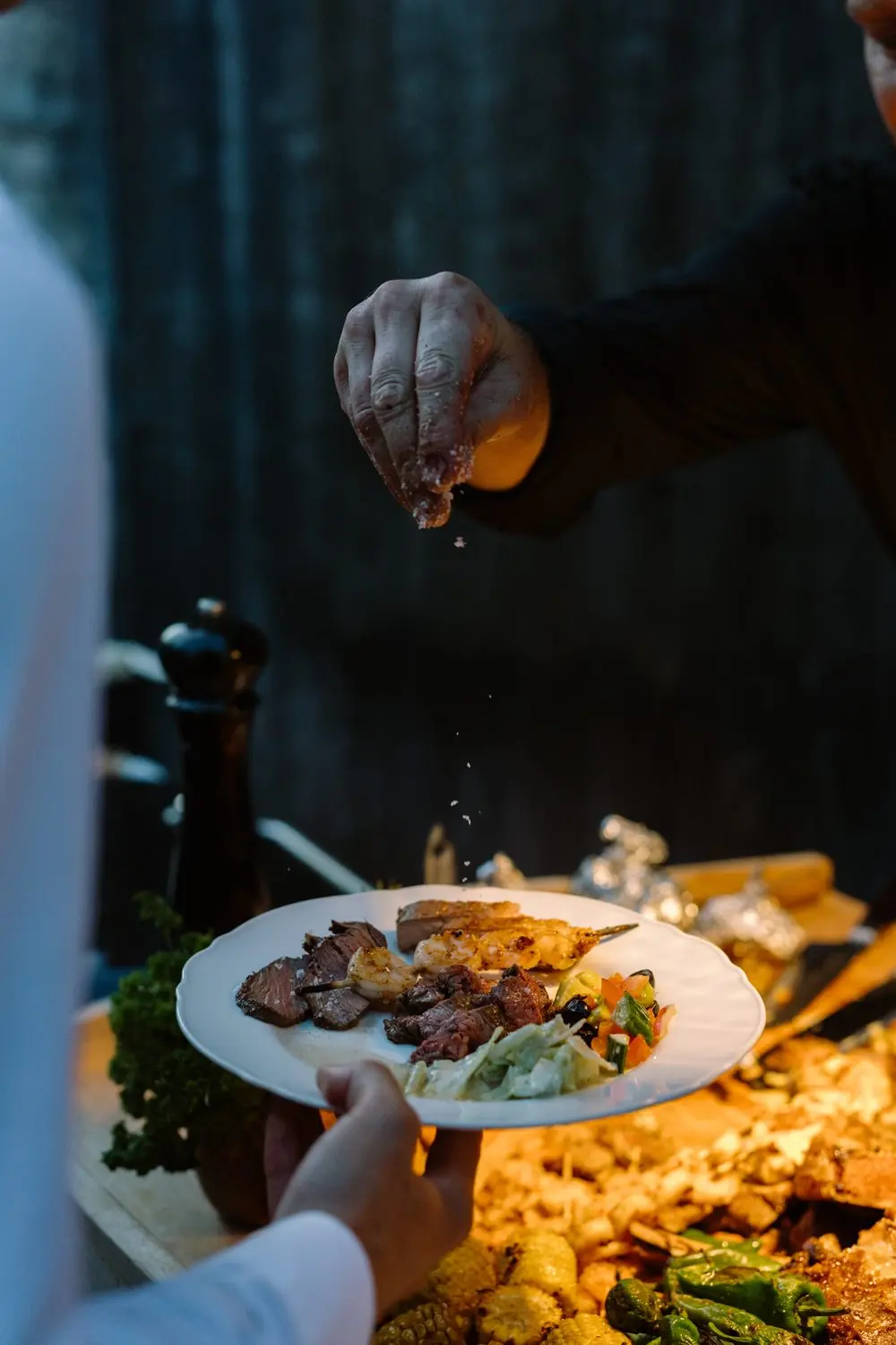 We salt on the plate
